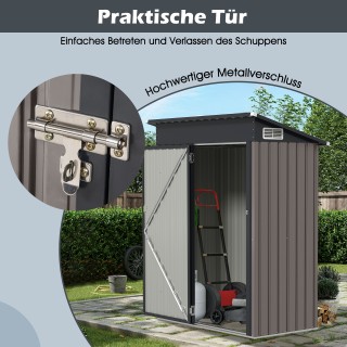 Costway  Μεταλλικό Κήπου 1,5 m³ με Πρακτική Κλίση - Κομψό σε Ανοιχτ...