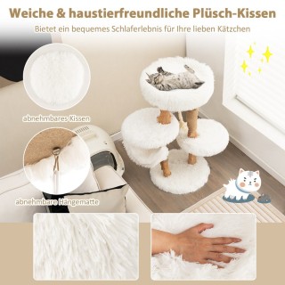 Costway Πολυτελές Κέντρο Δραστηριοτήτων για Γάτες με Ξύλινο Ονυχοδρ...