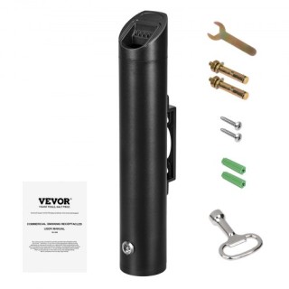 VEVOR Ανοξείδωτος Επιτοίχιος Κάδος Αποτσίγαρων Μαύρος SYYHTGSKYZTB0...