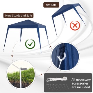 Outsunny Folding Garden Gazebo 2,4x2,4m με Ατσάλινο Κατασκευή και Α...