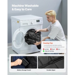 VEVOR Ηλεκτρικό Θερμαινόμενο Γιλέκο Ανδρών με Μπαταρία 16000 mAh, 8...