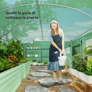 Outsunny  Θερμοκήπιο τούνελ με 3 ρολά πόρτες και 6 παράθυρα, από γα...