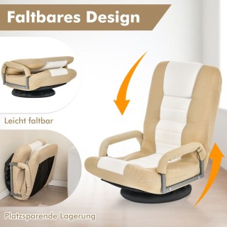 Περιστρεφόμενη Καρέκλα Δαπέδου 360° με Ρυθμιζόμενη Πλάτη και Αναδιπ... Περιστρεφόμενη Καρέκλα Δαπέδου 360° με Ρυθμιζόμενη Πλάτη και Αναδιπ...