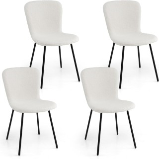 Costway  Σετ 4 Μοντέρνες Καρέκλες Τραπεζαρίας με Βελούδινο Κάθισμα ...