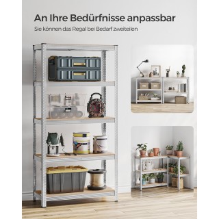 SONGMICS Σετ 2 τμχ Βαρέως Τύπου Ραφιέρα 5 Επιπέδων από Ατσάλι Ασημ... SONGMICS Σετ 2 τμχ Βαρέως Τύπου Ραφιέρα 5 Επιπέδων από Ατσάλι Ασημ...