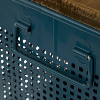 Atmosphera Σετ 3 Διακοσμητικά Μπαούλα από Ξύλο και Ατσάλι - Διαστάσ...