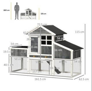 PawHut Prefab Ξύλινο κοτέτσι με ανοιχτό χώρο, κοτέτσι και φωλιά βρε...
