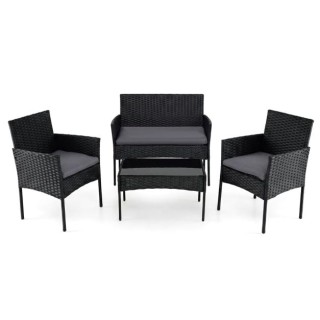 Costway Σετ επίπλων κήπου ρατάν με 2 καρέκλες, παγκάκι, τραπέζι και...