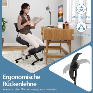 Costway Εργονομική Καρέκλα Γονάτων με Κεκλιμένο Κάθισμα για Ανακούφ...