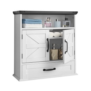 VEVOR Ντουλάπι Τοίχου Μπάνιου με Ρυθμιζόμενο Ράφι, Λευκό, 61x23x63.... VEVOR Ντουλάπι Τοίχου Μπάνιου με Ρυθμιζόμενο Ράφι, Λευκό, 61x23x63....