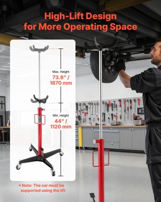VEVOR Υδραυλικός Γρύλος Μετάδοσης 1100 lbs με Πεντάλ, 360° Τροχοί, ...