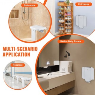 VEVOR  Πτυσσόμενο Κάθισμα Ντους ABS 40x42.5 εκ. Τοίχου 200 κιλά  SL...