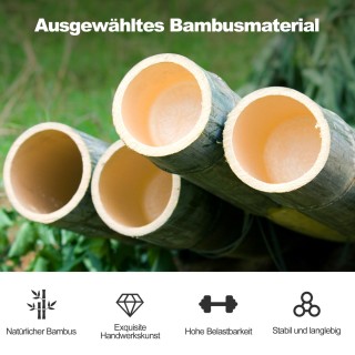 Costway Σετ 2 Πτυσσόμενα Σκαμπό Μπαρ από Μπαμπού με Υποπόδιο Ύψος Κ...