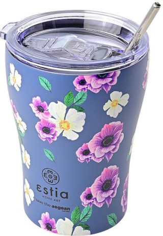 ESTIA Θερμική Κούπα Καφέ 350ml Save the Aegean ε Garden Blue 01-16883