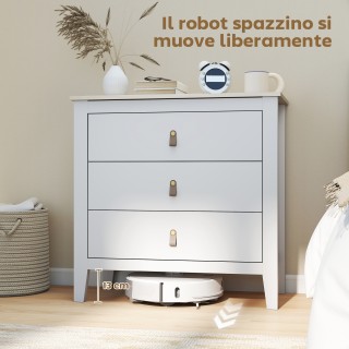 HOMCOM Λευκός Συρταριέρα Υπνοδωματίου με 3 Συρτάρια και Λαβές από F...
