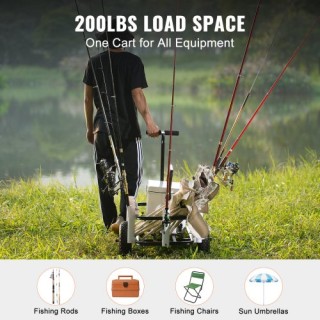 VEVOR Καρότσι Παραλίας για Ψάρεμα, 200 lbs, Μεγάλοι Τροχοί για Άμμο... VEVOR Καρότσι Παραλίας για Ψάρεμα, 200 lbs, Μεγάλοι Τροχοί για Άμμο...