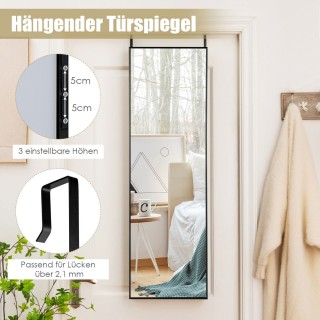 Ολόσωμος  Καθρέπτης Τοίχου 120 x 37 cm Χρώματος Μαύρο  Costway JV10...