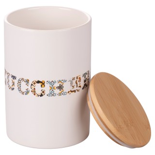 Villa DEste  Βαζάκι ζάχαρης 750 ml από κεραμικό με ξύλινο καπάκι Va...