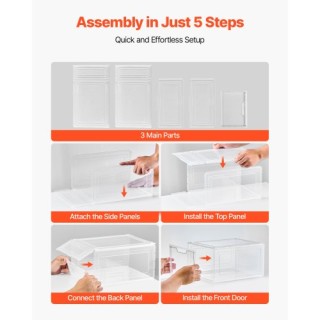 VEVOR Διαφανή Λευκά Στοιβαζόμενα Κουτιά Παπουτσιών 6 τεμ Μέγεθος U... VEVOR Διαφανή Λευκά Στοιβαζόμενα Κουτιά Παπουτσιών 6 τεμ Μέγεθος U...