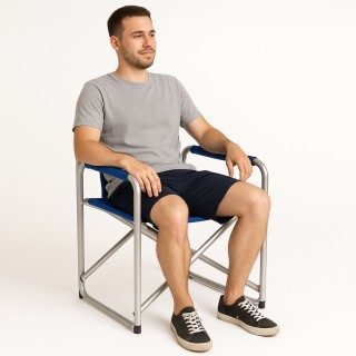 BAKAJI Πτυσσόμενη Πολυθρόνα Σκηνοθέτη Αλουμινίου με Ύφασμα Textilen...