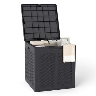 Costway Μεγάλος Καφέ Αποθηκευτικός Κάδος 145L με Καπάκι PP & Σχέδιο... Costway Μεγάλος Καφέ Αποθηκευτικός Κάδος 145L με Καπάκι PP & Σχέδιο...