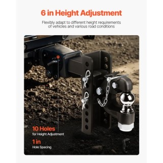 VEVOR Πείρος ρυμούλκησης 2 ιντσών Υποδοχή Γάντζου 2.5-3 ιντσών Δακτ...