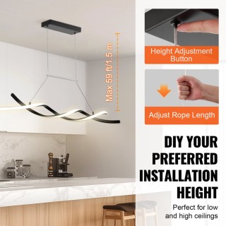 Ρυθμιζόμενο LED Φωτιστικό Κρεμαστό με Τηλεχειριστήριο VEVOR XXDTD... Ρυθμιζόμενο LED Φωτιστικό Κρεμαστό με Τηλεχειριστήριο VEVOR XXDTD...