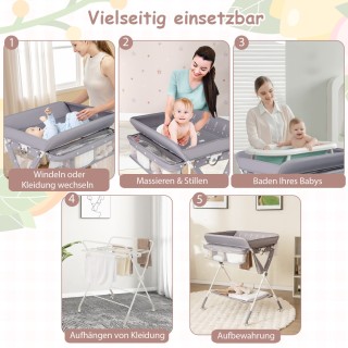 Costway Πτυσσόμενος και ρυθμιζόμενος σταθμός αλλαγής πάνας με αποθη... Costway Πτυσσόμενος και ρυθμιζόμενος σταθμός αλλαγής πάνας με αποθη...