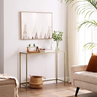 VASAGLE Κομψό Τραπέζι Κονσόλας με Σκληρυμένο Γυαλί, Χρυσό, 100 x 35... VASAGLE Κομψό Τραπέζι Κονσόλας με Σκληρυμένο Γυαλί, Χρυσό, 100 x 35...