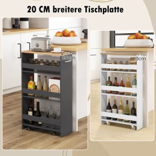 Costway  Στενό καρότσι κουζίνας 4 επιπέδων με ρόδες, 47,5 x 20 x 80...