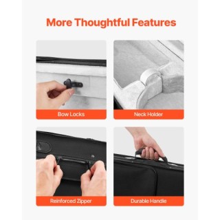 VEVOR Φορητή Θήκη Βιολιού 4/4 από Νάιλον Ανθεκτική στις Γρατζουνιές...