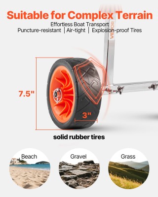 VEVOR Καγιάκ Καρότσι 113.4 κιλά Φορτίο, Διαστάσεις: 560 x 190 x 485...