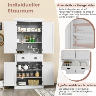 Ντουλάπι Αποθήκευσης Κουζίνας με Ρυθμιζόμενα Ράφια και Αντιολισθητι...