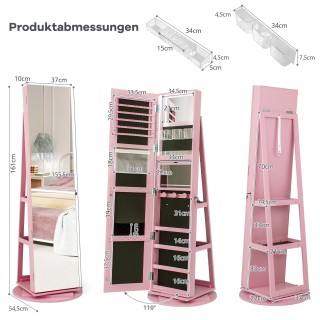 Costway Περιστρεφόμενη Κοσμηματοθήκη 360° με Τρίχρωμο LED Φωτισμό κ... Costway Περιστρεφόμενη Κοσμηματοθήκη 360° με Τρίχρωμο LED Φωτισμό κ...