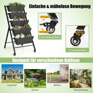 Costway Κάθετος Κήπος με 5 Στρώσεις και Μεταλλικό Πλαίσιο για Εσωτε...