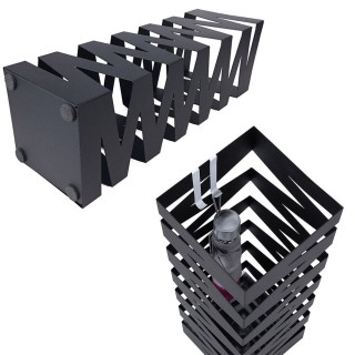 BAKAJI Τετράγωνη Σχέδιο Σιδερένια Ομπρελοθήκη Μαύρη με Δοχείο Συλλ... BAKAJI Τετράγωνη Σχέδιο Σιδερένια Ομπρελοθήκη Μαύρη με Δοχείο Συλλ...