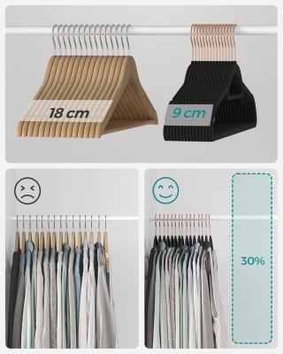 Σετ 30 Βελούδινες Κρεμάστρες 45 x 23,5 cm Μαύρο με ροζ χρυσό γάντζο... Σετ 30 Βελούδινες Κρεμάστρες 45 x 23,5 cm Μαύρο με ροζ χρυσό γάντζο...