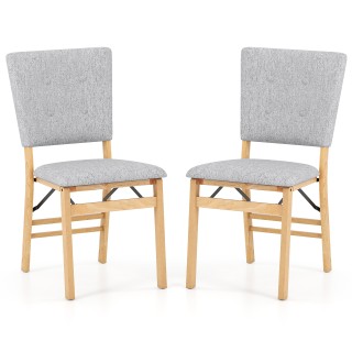 Costway Σετ 2 Πτυσσόμενες Καρέκλες Τραπεζαρίας χωρίς μπράτσα με επε...