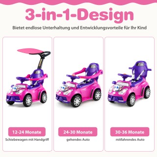 Costway 3-σε-1 Περπατούρα με Αποθηκευτικό Χώρο και Χειρολαβή - Ροζ ...