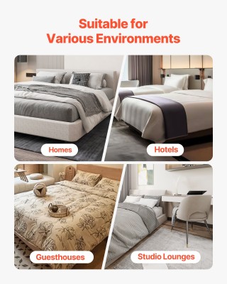 VEVOR Μεταλλικό Πλαίσιο Κρεβατιού Queen Size με Αποσπώμενο Ύφασμα Π...