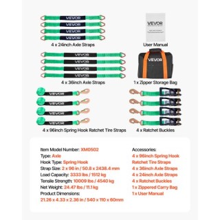 VEVOR Σετ Δεσίματος Τροχών με Ιμάντα Άξονα για Ρυμουλκούμενα, Αντοχ... VEVOR Σετ Δεσίματος Τροχών με Ιμάντα Άξονα για Ρυμουλκούμενα, Αντοχ...
