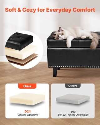 VEVOR Μαύρο Δερμάτινο Μπαούλο με Αποθηκευτικό Χώρο, 1305 x 415 x 44... VEVOR Μαύρο Δερμάτινο Μπαούλο με Αποθηκευτικό Χώρο, 1305 x 415 x 44...