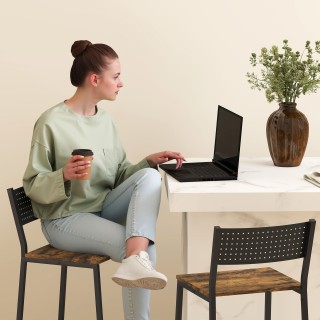 HOMCOM Σετ 2 Μπαρ Σκαμπό με Πλάτη και Ενσωματωμένο Στήριγμα Ποδιών ...