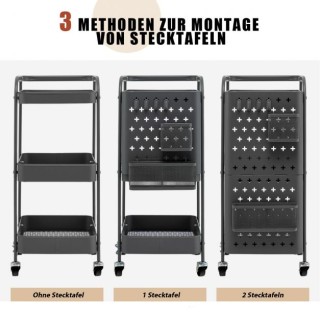 Καρότσι Τροφίμων 3 Επιπέδων με Χώρο Πολλαπλών Χρήσεων COSTWAY KC55... Καρότσι Τροφίμων 3 Επιπέδων με Χώρο Πολλαπλών Χρήσεων COSTWAY KC55...