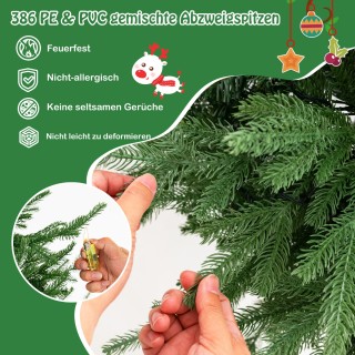 Costway  Τεχνητό Χριστουγεννιάτικο Δέντρο 136 εκ με 180 Θερμά Λευκά...