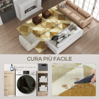 HOMCOM Μοντέρνο Χαλί για Σαλόνι και Καθιστικό, Υποαλλεργικό και Πλε...