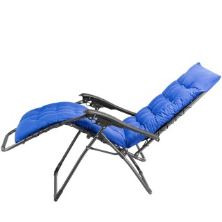 BAKAJI Πτυσσόμενη Καρέκλα Κήπου με Μαξιλάρι και Μεταλλικό Σκελετό Μ...