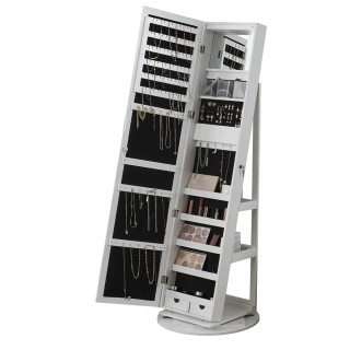 BAKAJI Λευκή Κοσμηματοθήκη με Καθρέφτη 37x159.5cm 02001574