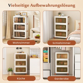 Costway Μεγάλη Πλαστική Πτυσσόμενη Κουτί Αποθήκευσης με Ρόδες και Δ...