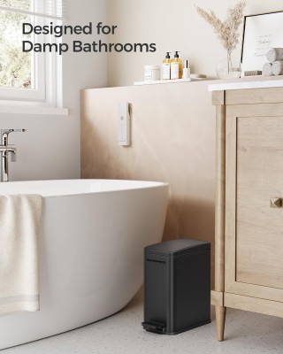 Μικρός Κάδος Απορριμμάτων Μπάνιου SONGMICS 5L, Μαύρος 